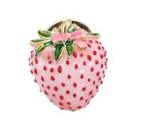 ANDRESLAD Cute Strawberry Enamel Brooch Pin for Women Pink Fruit Lapel Badge with Dripping Oil Finish Fade-resistant Scarf Pin and Coat Accessory Elegant Gift for Birthdays and Special