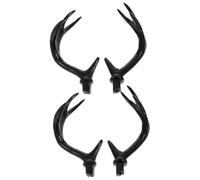 ANDRESLAD Deer Antler Headband DIY Set 2 Pairs Real Look Fake Antlers Black Material for Cosplay Craft Projects