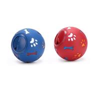 ANDRESLAD Dog Leaking Food Toy Interactive Training Supply Non-toxic Large Red Paw Print Bone Scented Slow Feeder Ball for Dogs Puppies