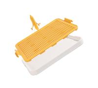 ANDRESLAD Dog Toilet Potty Tray with Banana-shaped Vertical Stand and Thickened Flat Pad Holder, Household Puppy Training Litter Tray in Yellow, Suitable for Indoor Pet Potty Training