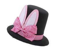 ANDRESLAD Easter Bunny Ears Headband Bowknot Cute Tiny Top Hat Hair Clip Festive Holiday Accessory for Parties Adorable and Comfortable Design for Women and Girls