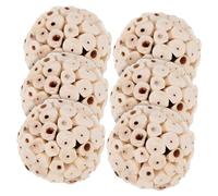 ANDRESLAD Edible Soft Balls Pet Toy for Chewing and Foraging Natural Material Small Size Suitable for Parrots Hamsters Guinea Pigs Bunnies Cage Accessories 6 Pieces Set