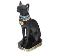 ANDRESLAD Egyptian Cat God Figurine Resin Ornament with Fine Craftsmanship Decorative Goddess Statue for Home and Office Ancient Egypt Gift for Cat Lovers