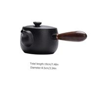 ANDRESLAD Elegant Black Kung Fu Teapot with Side Handle Retro Handmade Decorative Pot for Office Home Tea Enjoyment