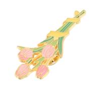 ANDRESLAD Elegant Tulip Enamel Brooch Pin Floral Bouquet Pin Women Vintage Wedding Jewelry For Present Backpacks And Clothes Decor