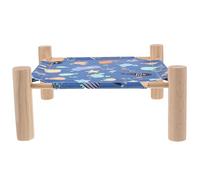 ANDRESLAD Elevated Small Pet Hammock Bed for Hamsters Rabbits Squirrels Breathable Wooden Cage Accessory with Detachable Washable Design and Safe Camp Bed for Guinea Pigs and Hedgehogs