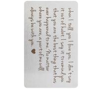 ANDRESLAD Engraved Stainless Steel Wallet Card Insert for Anniversary and Valentine's Day, Sturdy Metal Pass Case, Romantic Gift for Him and Her