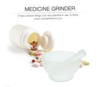ANDRESLAD Ergonomic Glass Medicine Pot with Pestle Household Grinding Bowl for Kitchen Spice Crushing and Pharmacy Use Comfortable Smooth Surface Easy to Store