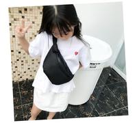 ANDRESLAD Fashionable Black Waist Pouch for Boy Girl Durable All-Shoulder Storage Bag for Students for Hiking Travel and Daily Use