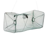 ANDRESLAD Foldable Nylon Fishing Storage Cage Net with Pull-in Design for Shrimp Crab Eel Lobster Quick-drying Lightweight Fish Trap Bag Portable for Outdoor Fishing