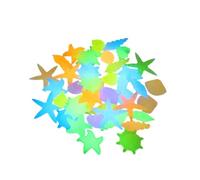 ANDRESLAD Glow in The Dark Aquarium Stones, 50pcs Random Color Mini Fish Tank Stone Ornaments for Landscape Decoration, Non-toxic Gravel for Freshwater and Marine Aquatic Pets