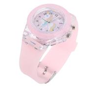 ANDRESLAD Glowing Unicorn Boys and Girls Watch Cute Cartoon Design for Boys and Girls Easy Read Dial for Students Fun Learning Timepiece Soft Pink Silicone