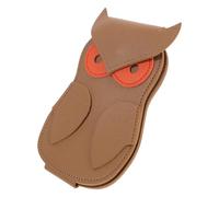ANDRESLAD Guitar Pick Holder Portable Owl Shape Plectrum Case Light Brown Acoustic and Electric Guitar Pick Storage Bag for Guitarists at Gigs and Parties