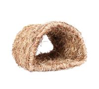 ANDRESLAD Handmade Rabbit House with Tunnel 22Cm X 20Cm X 16Cm, Woven Nest for Small Rabbits and Bunny Hideout, Natural Wooden Small Animal Habitat
