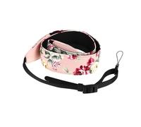 ANDRESLAD Hawaiian Style Ukulele Strap with Hook Nylon Material Eye-catching Pink Floral Design Comfortable Shoulder Belt for Adult Players Idea