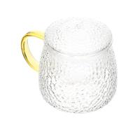 ANDRESLAD Heat-Resistant Glass Tea Cup with Decorative Lid and Infuser Borosilicate Beverage Mug for Hot and Cold Drinks for Office Household Milk Coffee and Loose Leaf Tea Brewing