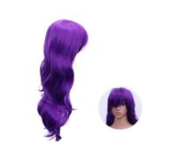 ANDRESLAD High Temperature Long Curly Purple Cosplay Wig Natural Synthetic Hairpiece for Party Stage Performance Dancing Fancy Dress