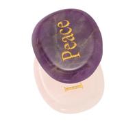 ANDRESLAD Inspirational Amethyst Crystal Worry Stones Engraved Peace and Love Healing Palm Stones for Anxiety Relief Meditation and Chakra Balance