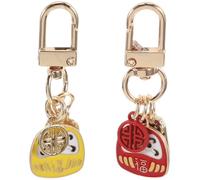 ANDRESLAD Japanese Daruma Dolls Keychain Red Yellow Cute Luck Pendant for Bags Backpack Charm Cartoon Pendant Gift for Boys