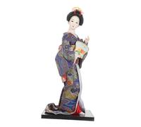 ANDRESLAD Japanese Geisha Kimono Doll Traditional Handmade Ornament with Lifelike Expression Texture Decorative Figurine Home Office and Wedding Display Random Color