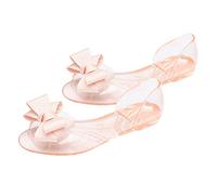 ANDRESLAD Jelly Shoes for Girls Bowknot Sandals Memory Foam Wide Fit Fish Mouth Fashion Summer Shoes 39yards 7.5us 5uk 38.5eu 9.6285inch