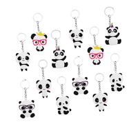 ANDRESLAD Keyring 12 Pcs Panda PVC Key Buckles Cartoon Keychain Panda Modeling Key Rings Cute Keychains for Decorative Accessories