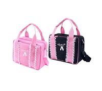 ANDRESLAD Kids Black Dance Bag Ballet Tote Shoulder Bag for Girls Duffle Messenger for Dancer for Dance Classes and Practice