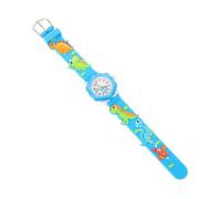ANDRESLAD Kids Waterproof Dinosaur Watch for Children Blue 3D Plastic Strap Quartz Movement Student Wristwatch for School and Outdoor Use