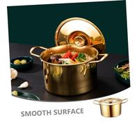ANDRESLAD Korean Noodle Pot with Lid Stainless Steel Ramen Stockpot with Double Handles Instant Noodles Cooker for Kitchen and Stew Easy-Clean Soup Pot for Family and Personal Use