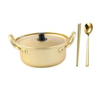 ANDRESLAD Korean Ramen Noodle Pot Double Handle Metal Cooker Lightweight for Camping Hiking Picnics Fast Heating Thermal Conductivity for Soups Stews Curry