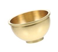 ANDRESLAD Large Pure Copper Temple Cup for Buddhist Water Offering and Prayer Multipurpose Thick-Walled Ritual Bowl for Altar Decoration and Food Storage Gold Tea Cup for Worship and