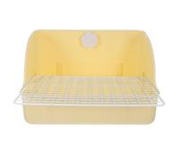 ANDRESLAD Large Rabbit Litter Tray Pet Toilet Trainer Elevated Square Design Beige for Guinea Pigs Chinchillas Small Animals