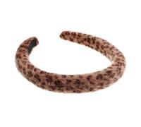 ANDRESLAD Leopard Print Headband Women Wide Knotted Headwrap Fleece Hair Wrap for Fall Winter
