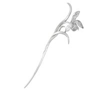 ANDRESLAD Long Metal Hairpin Pearl Blossom Japanese Hair Pin Silver Hair Chopsticks Decorative Hairpin for Women Hanfu Accessory