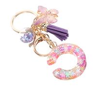 ANDRESLAD Luxury Purple Bow Pendant Letter Keychain Butterfly Charm Car Key Holder Present