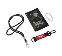 ANDRESLAD Men S Camouflage Wallet with Anti-Loss Lanyard Trifold Design Portable Polyester Card Holder and Keychain Purse for Outdoors Compact and Secure Men S Credit Card Organizer