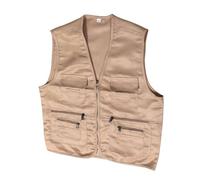 ANDRESLAD Men's Lightweight Breathable Fishing Vest with Multi Pockets Sleeveless Utility Waistcoat for Outdoor Hiking Photography and Volunteer Work in Khaki Xxl