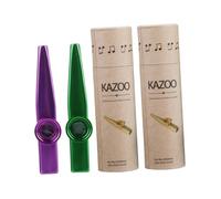 ANDRESLAD Metal Kazoo with Purple and Green Kazoos in Paper Tubes Lightweight Musical Instruments for Guitar Ukulele Violin and Piano Enthusiasts for Music Lovers and Beginners