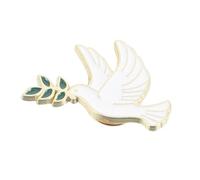 ANDRESLAD Metal Peace Dove Brooch Pin with Olive Branch Lapel Badge for Clothing Bags Pencil Cases Symbolic Flying Bird Accessory for Everyday Wear and Special Occasions