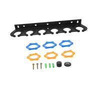 ANDRESLAD Microphone Wall Mount Holder Mic Stand Wall Hanger Six Holes for Home Event Stage Mic Storage Compatible Wireless and Wired Microphone Stand