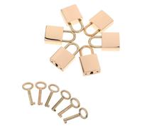 ANDRESLAD Mini Gold Glossy Padlocks with Keys 6Pcs Set - Small Metal Keyed Locks for Luggage, Suitcase, Jewelry Box, Travel Backpack and Storage Security