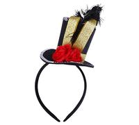 ANDRESLAD Mini Top Hat Headband for Boys and Girls Vintage Feathered Hair Accessory Performance and Halloween Costume Party Fascinator