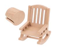 ANDRESLAD Miniature Rocking Chair Set Boys and Girls Tiny Furniture Faux Wood Finish 2pcs Miniature Chairs Table for Dollhouse Crafted for Fairy Garden Decor