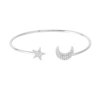 ANDRESLAD Moon Bracelet Rhinestones Featuring Stars Design Adjustable for Women Beautiful Shining Bracelet for Gemstone Lovers Fashion Accessory for Moon Themed Occasions