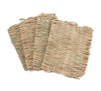 ANDRESLAD Natural Appearance Grass Mats 4 Pack Pet Seagrass Mats for Rabbits Birds Artificial Grass Pad Large Woven Grass m