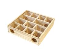 ANDRESLAD Natural Wood Chinchilla Maze Small Pet Playground for Hamsters and Guinea Pigs Wooden Puzzle for Climbing and Chewing Interactive Activity Center