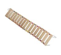 ANDRESLAD Natural Wood Parrot Ladder Swing with Beads and Wire Hanging Perch for Birds Exercise and Rest for Chickens and Parrots in Coop