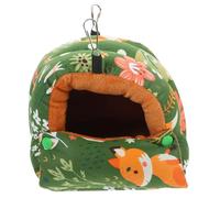 ANDRESLAD Parrot Warm Bird Nest Hanging Hammock Small Plush Cotton Pet Cage Bed Winter Insulated Bird House Forest