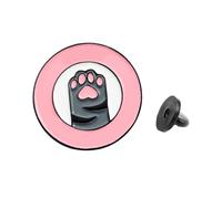 ANDRESLAD Pink Cat Claw Cartoon Brooch Stylish Alloy Corsage Round Lapel Pin Clothes Decoration for Women Fashion Accessories