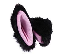 ANDRESLAD Plush Cat Ear Hair Clip for Boy Girl Cute Fuzzy Hairpin for Cosplay Costume Parties and Festivals Easy to Clean Durable Design Black and Pink